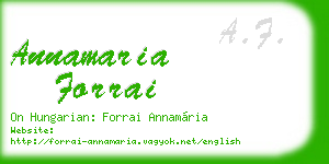 annamaria forrai business card
